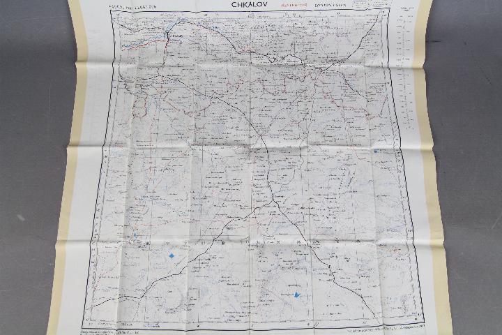 Cold War Fabric Escape Map Russia, 1957- Double- sided, Uralsk and Chkalov, - Image 4 of 4