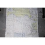 WW2 Silk USAF Cloth Chart, 1947 - Alaska (CL-54) and Aleutian Islands (CL-55), double-sided,