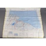 Cold War Fabric Escape Map of Tromso and Murmansk,1959- Published by the D Survey,