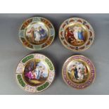 A group of three 19th century Vienna-style cabinet plates decorated with classical maidens,