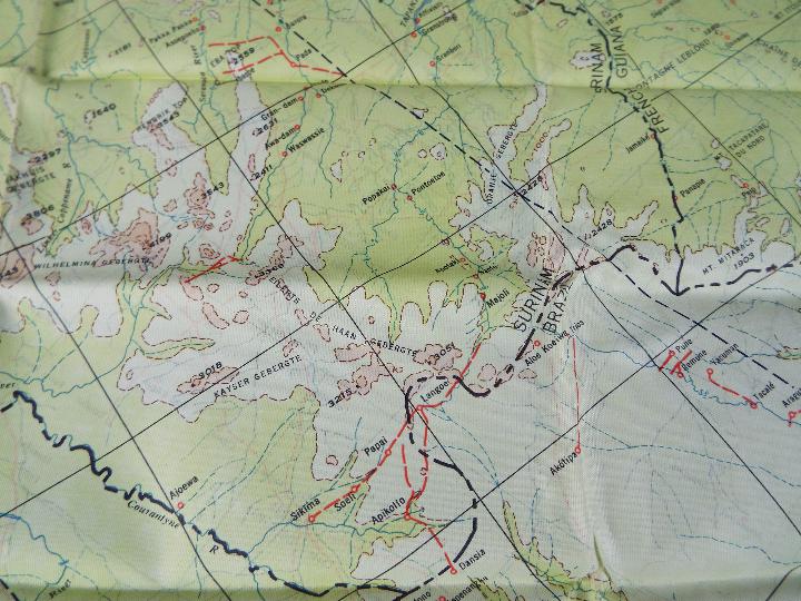 WW2 US AFF Cloth Chart of South America, 1944- British and French Guiana (No. - Image 5 of 6