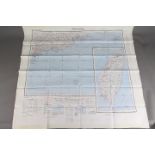 Cold War Fabric Survival Map of Canton and Hong Kong, 1957- Double-sided,