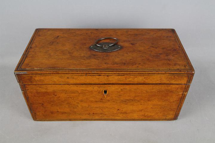 An early 19th century tea caddy, the interior fitted with two subsidiary caddies and mixing bowl, - Image 3 of 3