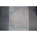 WW2 US Army Map Service Road Map of West Africa, 1942- Printed on cotton. Folded, good condition.