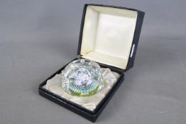 Whitefriars - A Whitefriars millefiori paperweight with concentric circles of canes, dated 1975,