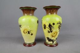 Two Doulton Lambeth, Doulton & Slaters Patent stoneware vases of baluster form,