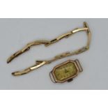 A 9ct gold cased lady's wristwatch with expanding bracelet stamped 9ct P.P.