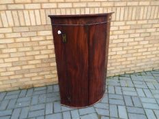 Georgian mahogany bow fronted wall hanging Corner Cupboard with 2 doors,