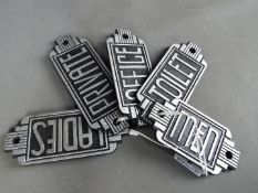 Five Art Deco style wall or door plaques.