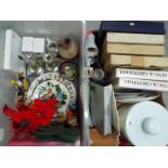 Lot to include ceramics, glassware, plated ware, Christmas decorations and similar, two boxes.