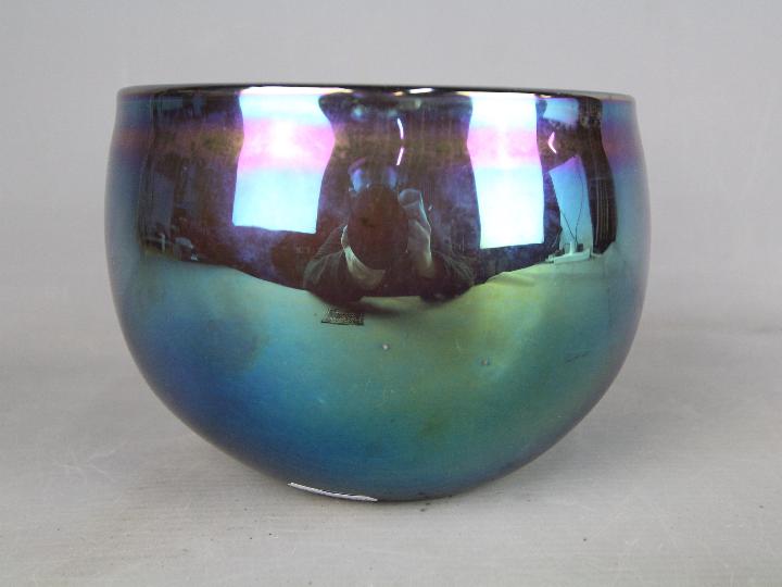 John Ditchfield for Glasform, an iridescent bowl, signed to the base and dated 1982, - Image 2 of 3