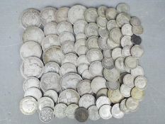 A collection of silver content coins, Victorian and George V, approximately 405 grams all in.