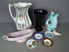 A mixed lot of ceramics to include black Wedgwood, Corona ware,