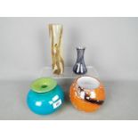 Mdina - Caithness - four art glass vases by Mdina, Caithness and Phoenician glassblowers,