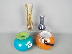 Mdina - Caithness - four art glass vases by Mdina, Caithness and Phoenician glassblowers,