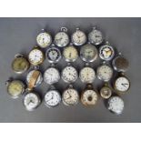 A collection of various pocket watches.