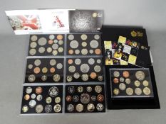 Seven Royal Mint UK Proof Coin Year sets comprising 2004, 2006, 2007, 2008, 2 x 2010 and 2011,