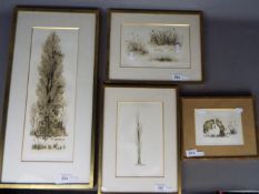 A collection of four limited edition Japanese prints, plant and animal related, varying image sizes.