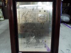 A hallmarked silver map of Great Britain, London assay,