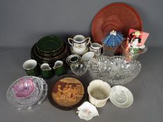A mixed lot of glassware, ceramics and similar, two boxes.