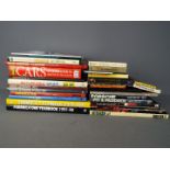A collection of books, predominantly hardback relating to motor vehicles, sports cars,