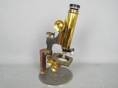 A brass microscope