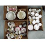 A mixed lot of ceramics to include Maling lustre ware, fairings type figurines, tea wares,