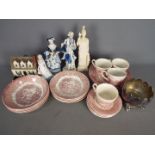 Mixed lot to include ceramics, plated ware and similar.