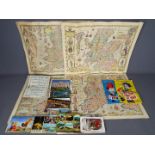 Lot to include postcards, maps, theatre programmes and similar.