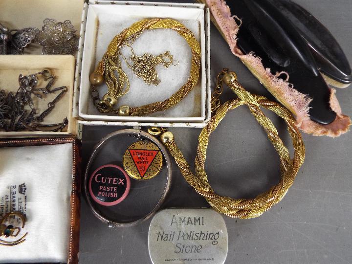 A good lot of costume jewellery with some 925 silver to include enamelled pendant on chain, - Image 3 of 5