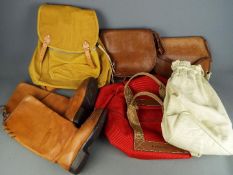 A pair of Swedish leather boots by Kero, bags and similar.