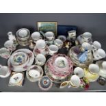Two boxes containing a quantity of ceramic tableware to include Royal Worcester, Wedgwood,