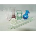Glassware - a collection of glassware to include a Caithness vase, glass rolling pin,