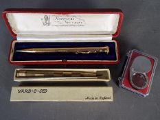 Two rolled gold propelling pencils including a Yard - O - Led example in original box and one other