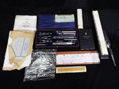 Lot to include a cased 'Simplex Series' technical drawing set by B. J.