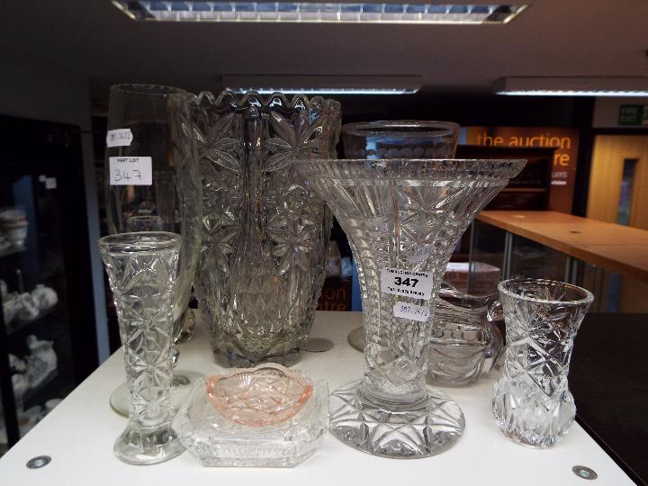 Glassware - a quantity of clear glass vases to include stem and other (12)