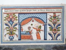 A vintage Swedish picture on fabric depiction the Angel Gabriel and Mary,