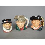 Three small Royal Doulton toby jugs entitled Beefeater,