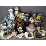 A mixed lot comprising ceramics to include Oriental, Carlton Ware, majolica and similar, glassware,