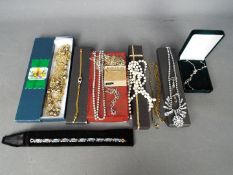 Costume Jewellery - a mixed lot of costume jewellery to include necklaces,,