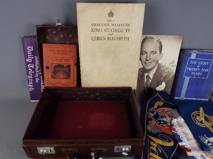 A vintage case containing a quantity of military and Royal related items. - Image 3 of 4