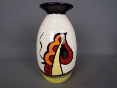 A Lorna Bailey lipped vase in the Ravensdale design,