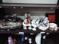 Lot to include Lladro figurines a Juliana Collection figural group, Royal Crown Derby and similar.