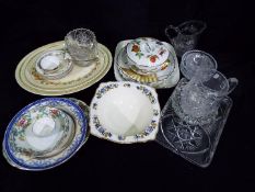 A mixed lot of glassware and ceramics to include Royal Worcester, Booths,