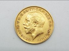 Numismatology - a George V half sovereign dated 1911