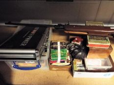 Job Lot - a mixed lot to include playing cards, novelty money bank, poker chip set, air rifle,