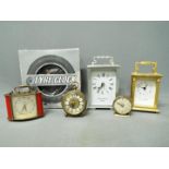 A collection of clocks to include carriage clocks, alarm clocks and similar.