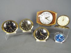 A collection of Westclox, Big Ben Repeater, alarm clocks and similar.