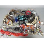 A collection of costume jewellery, some pieces stamped 925, comprising necklaces, bracelets,