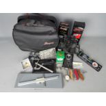 A mixed lot to include a small quantity of tools, car care kit, penknives, whisky miniature,